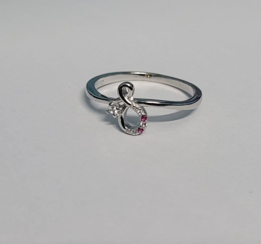 925 Sterling Silver Infinity Floral Ring with Gemstone Accents for Women – Elegant Designer Gift Silvergift.in
