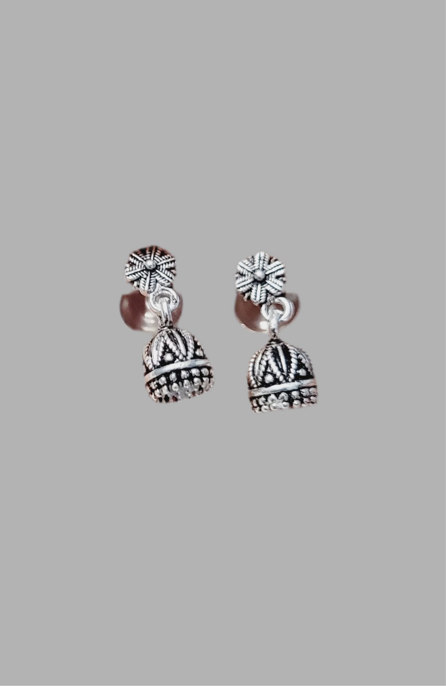 Sterling Silver Jhumka Earrings for Women - Handmade Indian Traditional Jewelry Silvergift.in