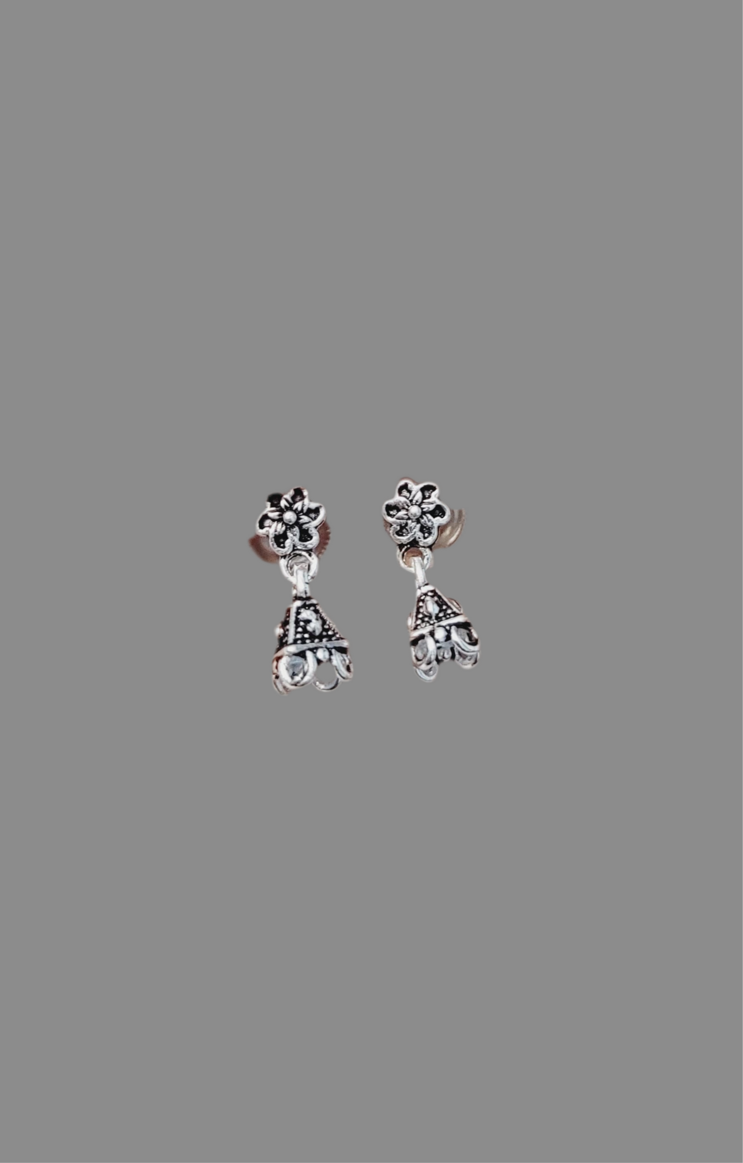 Sterling Silver Flower Drop Earrings - Delicate Floral Dangle Studs for Women Silvergift.in