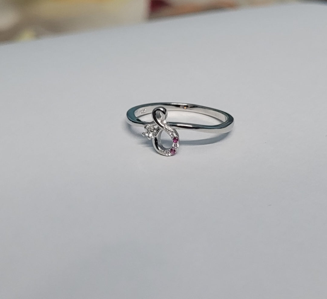 925 Sterling Silver Infinity Floral Ring with Gemstone Accents for Women – Elegant Designer Gift Silvergift.in
