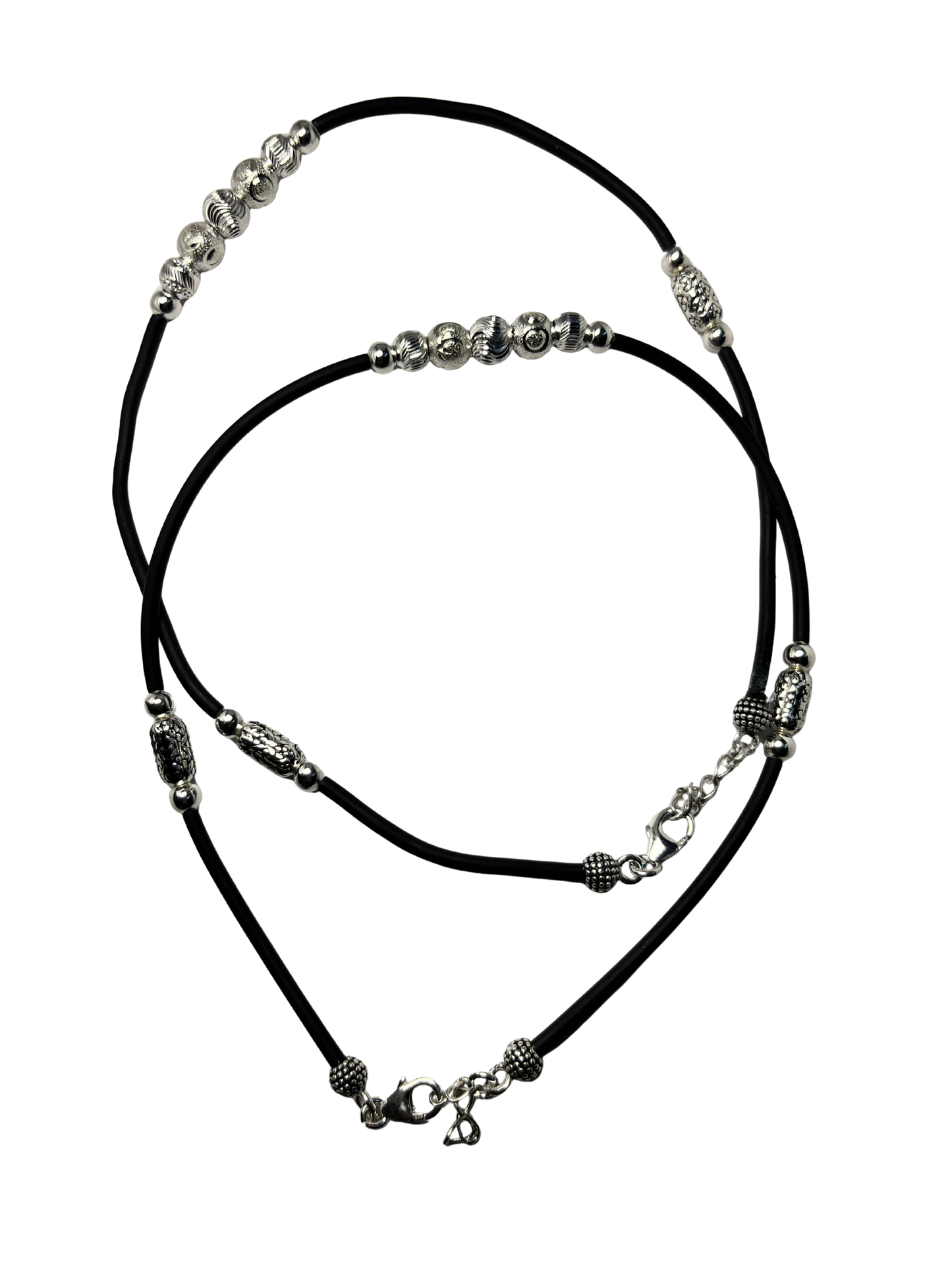 Sterling Silver Black Rope Anklet for Women – Minimalist Ankle Bracelet Silvergift.in