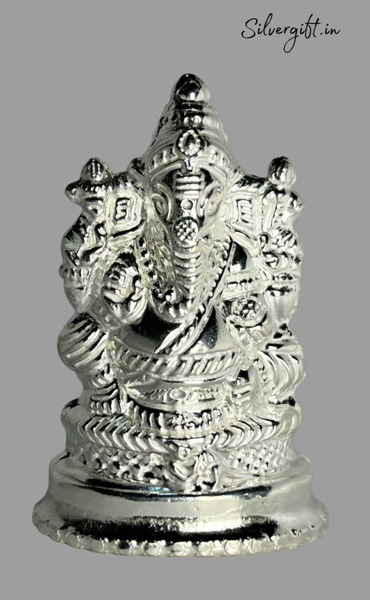 Pure Silver Hollow Vinayagar Idol – Handcrafted Hindu Ganesha for Pooja & Home Decor Silvergift.in