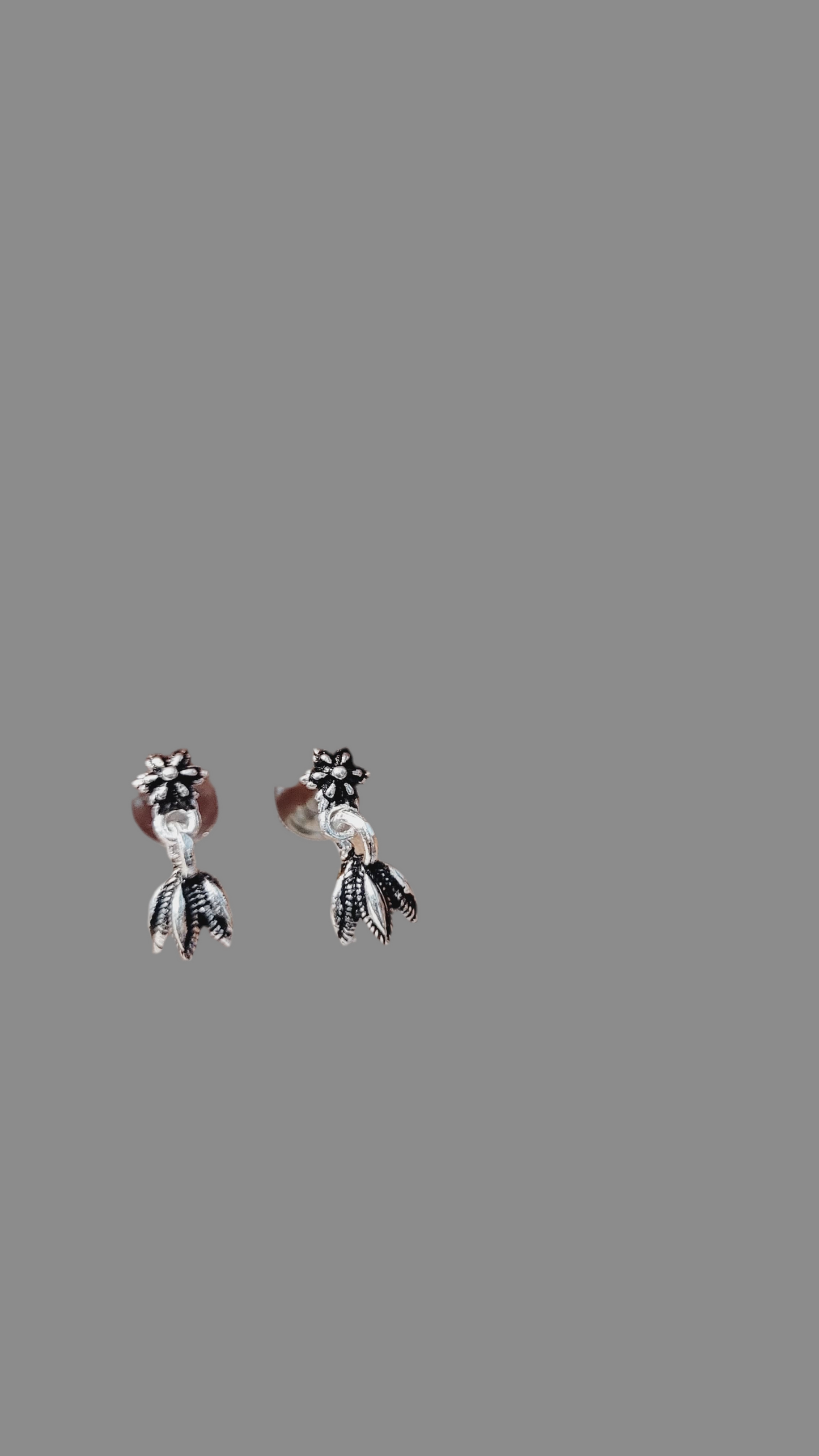 Sterling Silver Turtle Dangle Earrings with Crystal Studs Silvergift.in