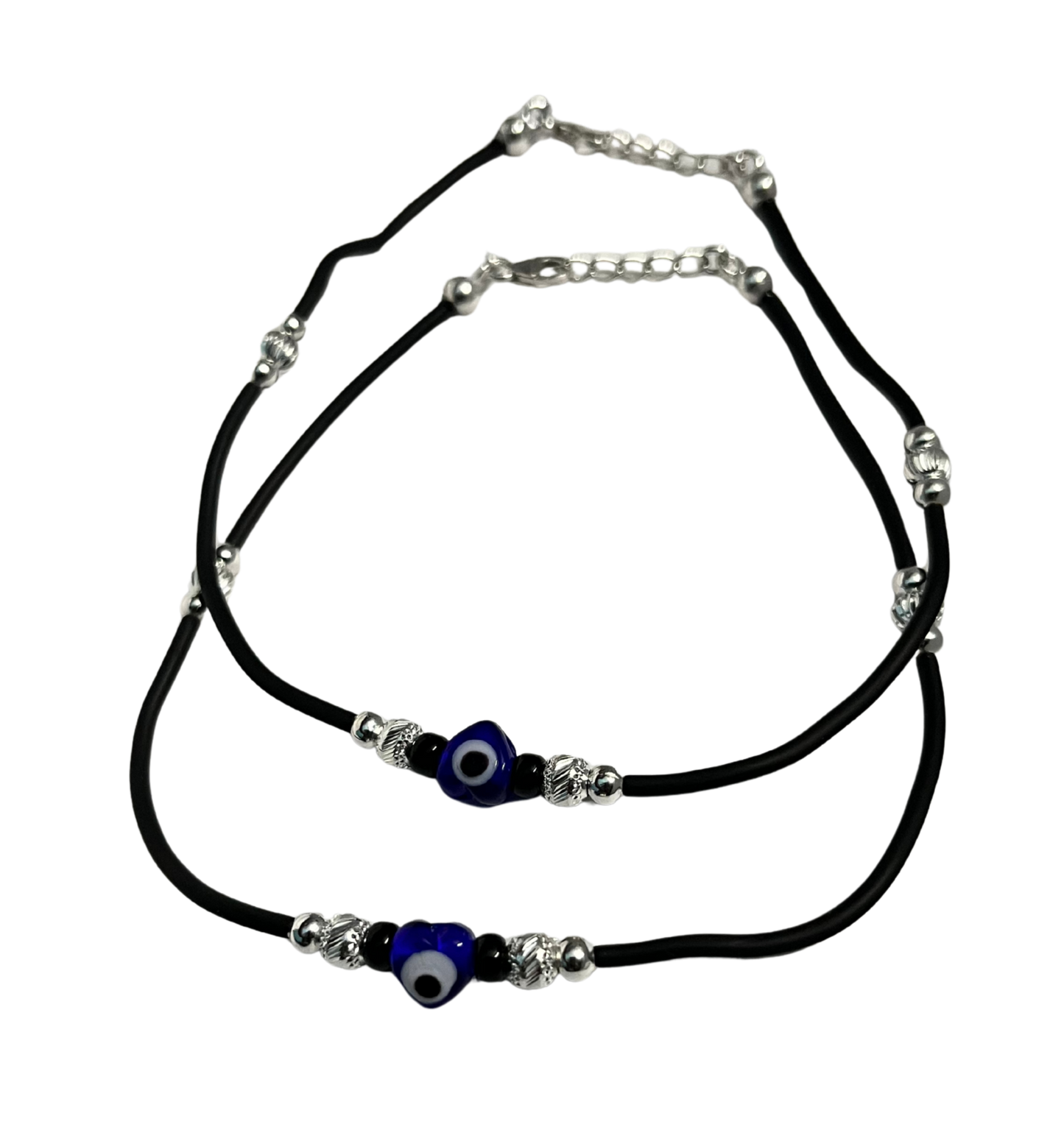 Elegant Silver Anklet with Black Rope – Trendy Women’s Foot Jewelry Silvergift.in