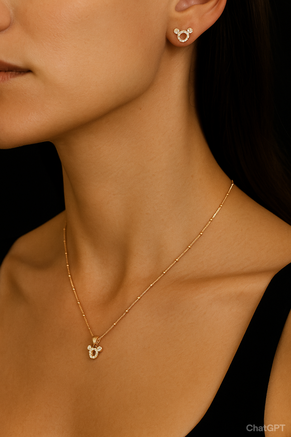 Elegant Rose Gold Necklace and Earring Set – Premium Jewelry Photography Silvergift.in