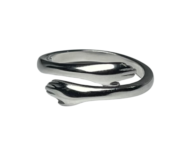 Silver Hand Ring - Size adjustable Pure 925 silver Silvergift.in