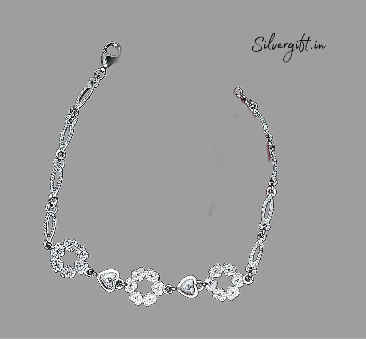 Pure Silver Bracelet for Women – Elegant 925 Sterling Silver Jewelry Silvergift.in