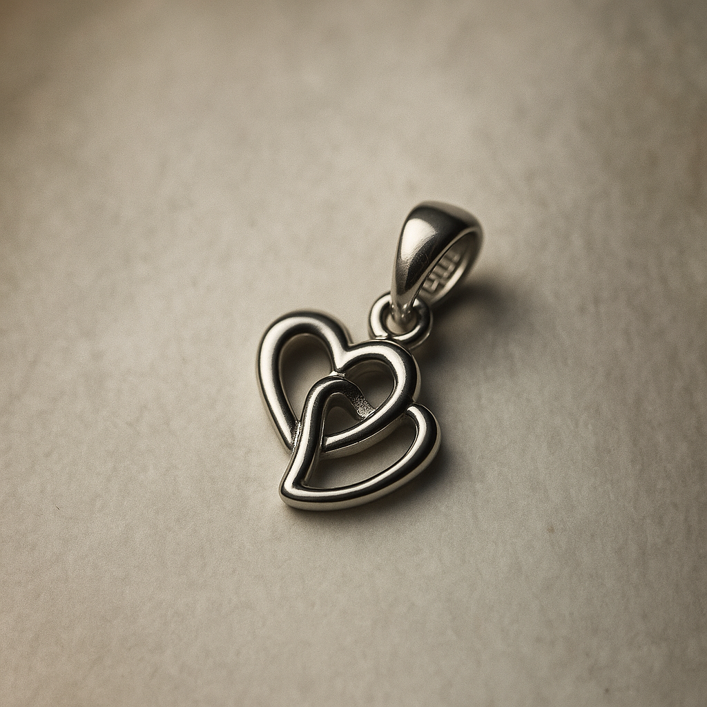 Double heart Pendant | Pure Silver Silvergift.in