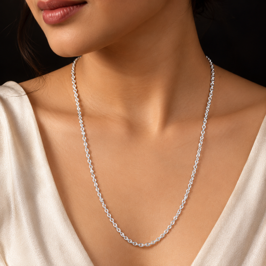 925 Sterling Silver Chain for Women | Elegant Everyday Silver Necklace | SilverGift.in