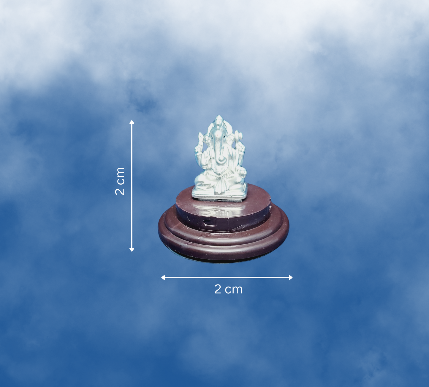 Ganesha Idol in Glass Dome – 999 Pure Silver, Perfect for Gifting, Car Interior Silvergift.in