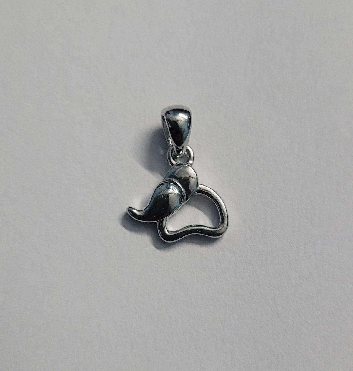 Pure Silver Elephant Trunk Pendant for Luck & Prosperity | 925 Sterling Silver Charm for Men & Women. Silvergift.in