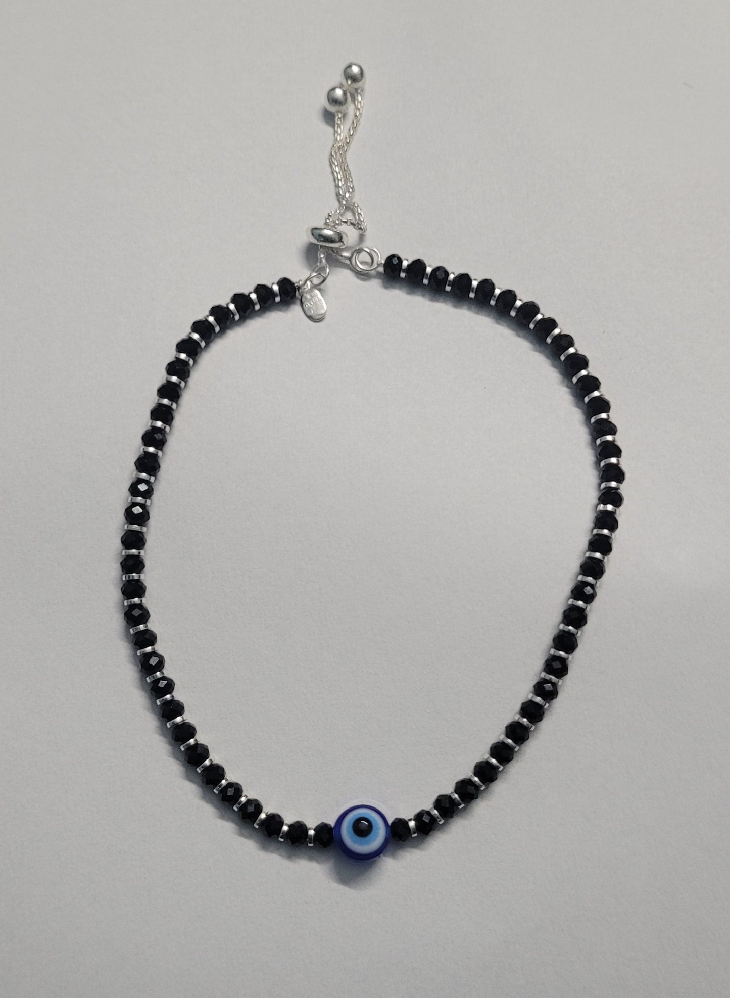 Women's Evil Eye Anklet with Black Beads | Stylish Protection Jewelry for Good Luck & Nazar Safety. Silvergift.in