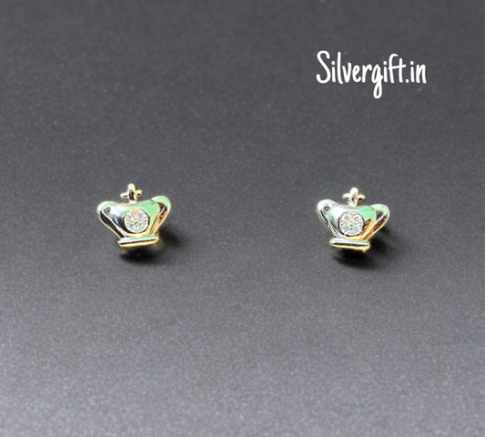 Single stone Royal stud | Earrings Silvergift.in
