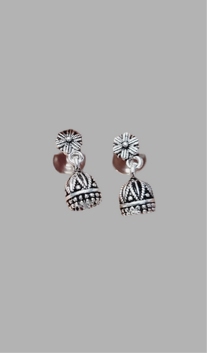 Sterling Silver Jhumka Earrings for Women - Handmade Indian Traditional Jewelry Silvergift.in