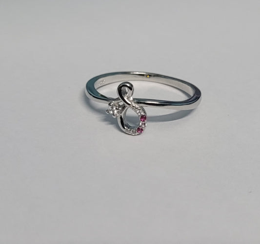925 Sterling Silver Infinity Floral Ring with Gemstone Accents for Women – Elegant Designer Gift Silvergift.in