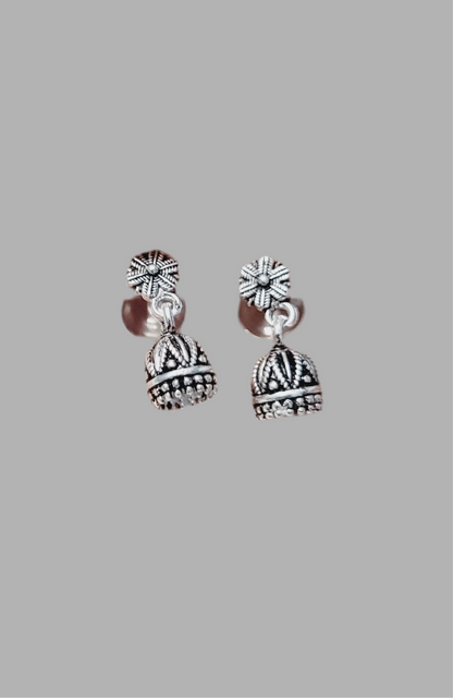 Sterling Silver Jhumka Earrings for Women - Handmade Indian Traditional Jewelry Silvergift.in