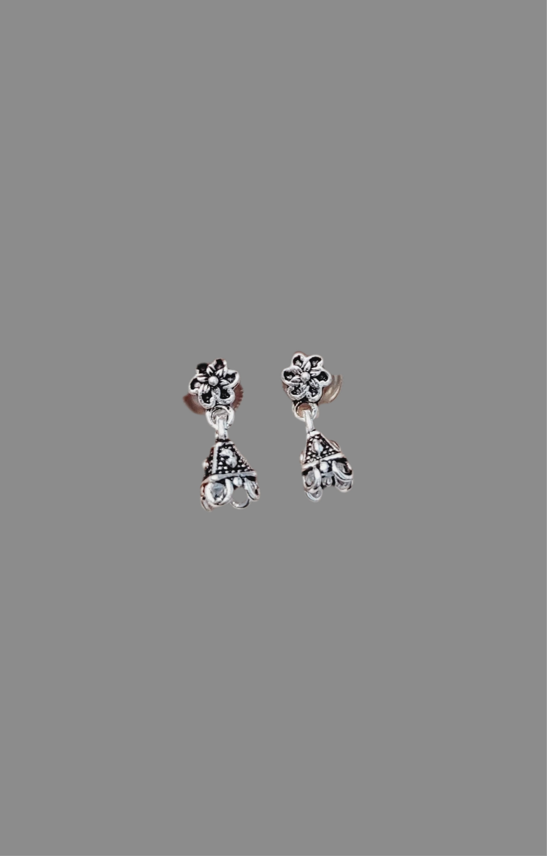 Sterling Silver Flower Drop Earrings - Delicate Floral Dangle Studs for Women Silvergift.in