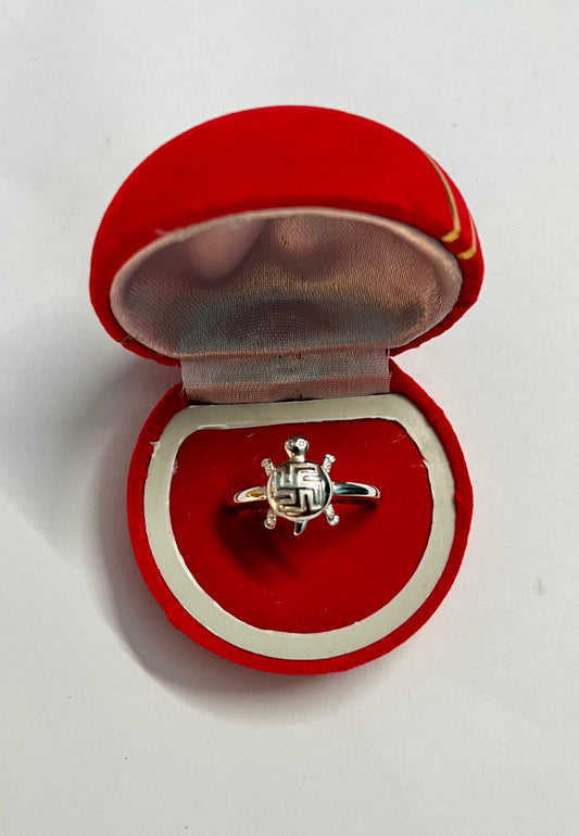 Silver Turtle Ring 925 Sterling - Tortoise Good Luck Charm Jewelry Silvergift.in