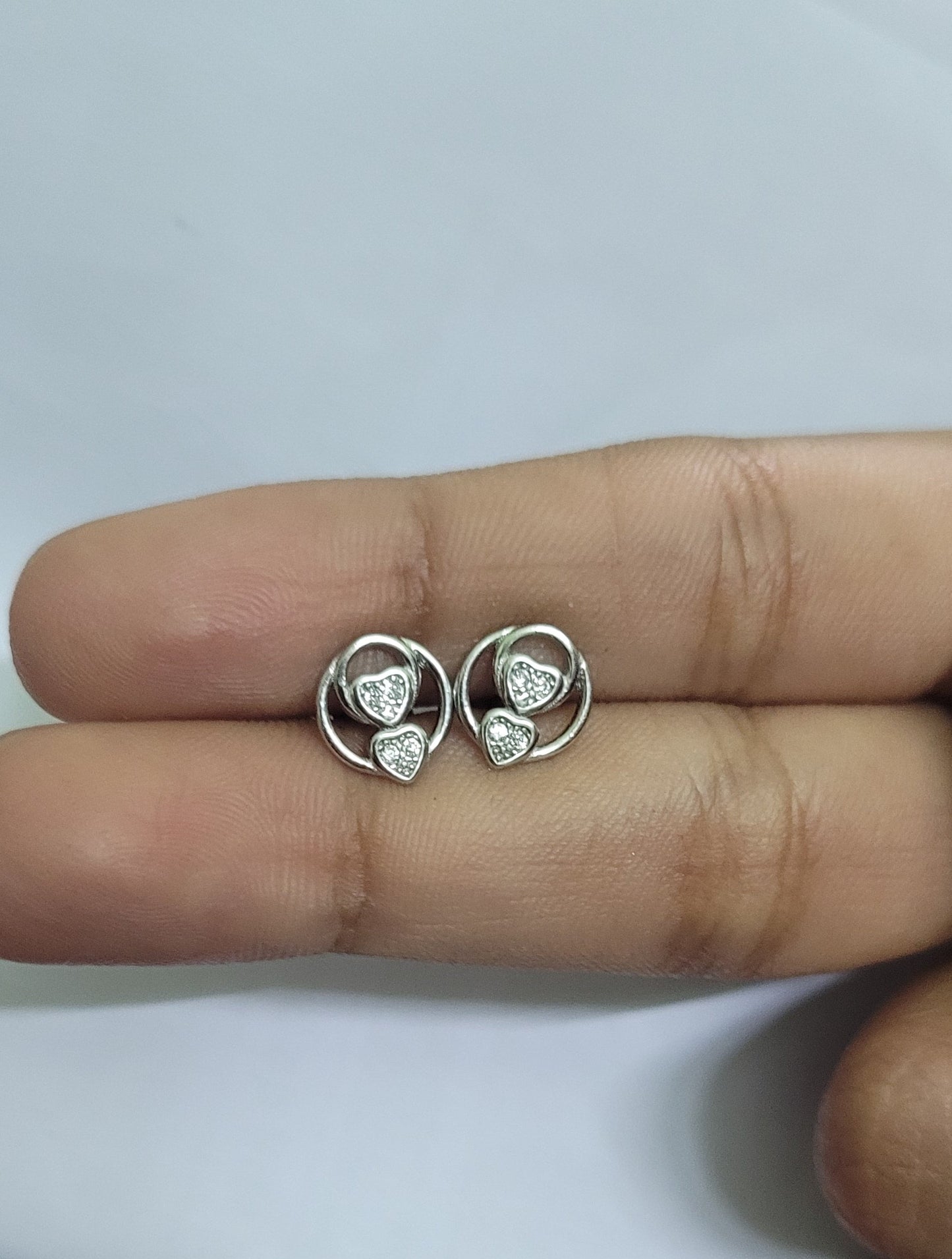 Pure Silver Heart Stud Earrings for Women | 925 Sterling Romantic Gift | Daily Wear Silvergift.in