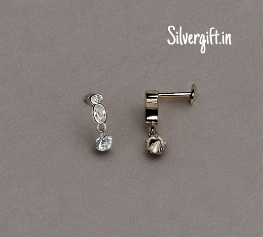 Elegant White Stone Earrings for Women & Girls – Trendy High Fashion Jewelry for Special Occasions
