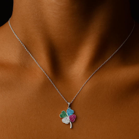 Floral pendant with Chain | Pure Silver | Fancy chain Silvergift.in