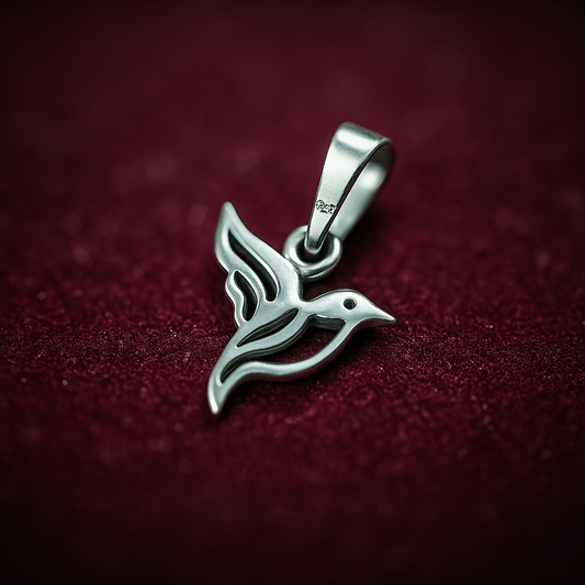 Sterling Silver Hummingbird Pendant – Elegant Minimalist Bird Charm Jewelry Silvergift.in