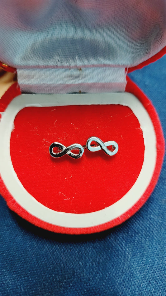 Infinity Symbol Silver Earrings - Elegant Stud Earrings for Women & Girls  Silvergift.in