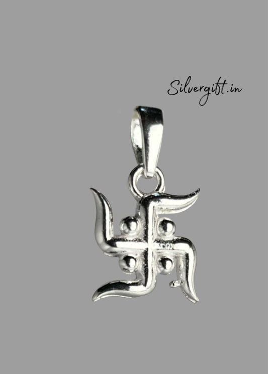 Swastik pendant pure silver - small size Silvergift.in