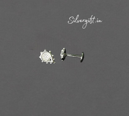 Elegant Dewdrop Silver Earrings | Pure silver Silvergift.in