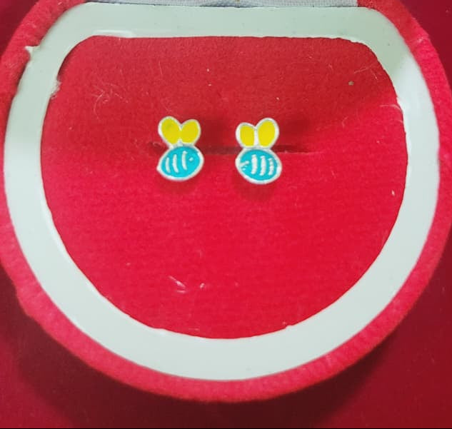 Honey Bee design stylish earring for kids | Pure silver Earrings Silvergift.in
