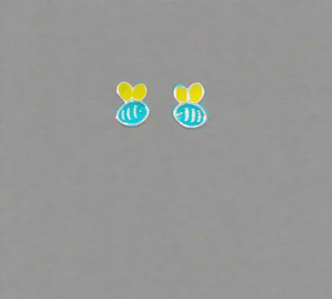 Honey Bee design stylish earring for kids | Pure silver Earrings Silvergift.in