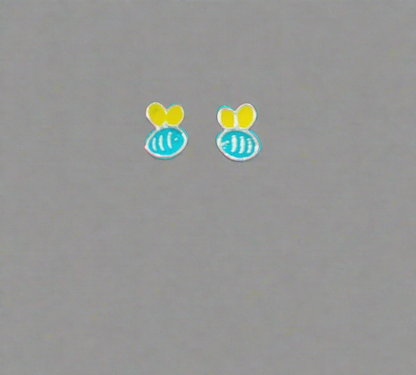 Honey Bee design stylish earring for kids | Pure silver Earrings Silvergift.in