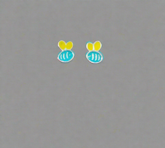 Honey Bee design stylish earring for kids | Pure silver Earrings Silvergift.in