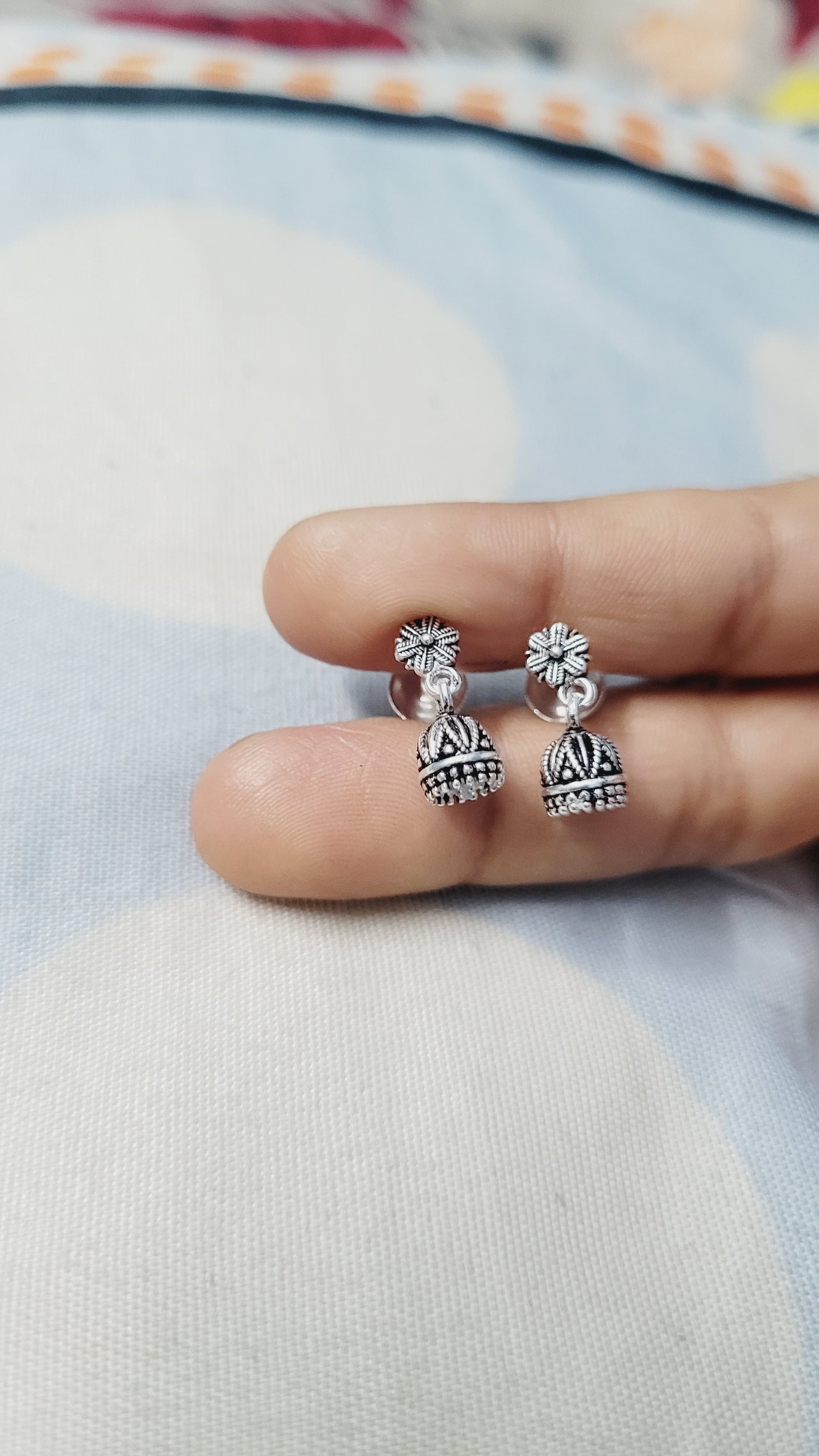 Sterling Silver Jhumka Earrings for Women - Handmade Indian Traditional Jewelry Silvergift.in