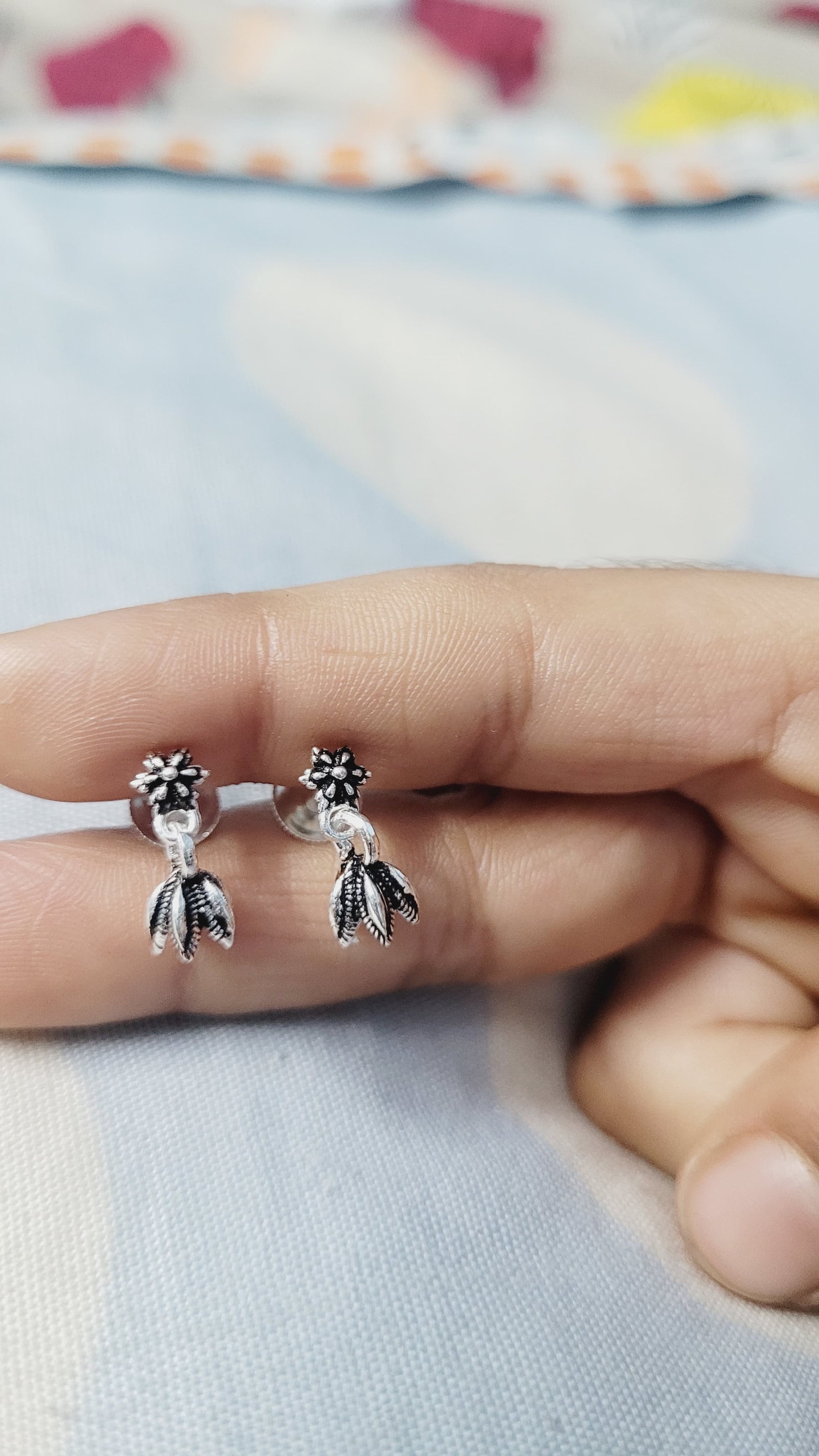 Sterling Silver Turtle Dangle Earrings with Crystal Studs Silvergift.in