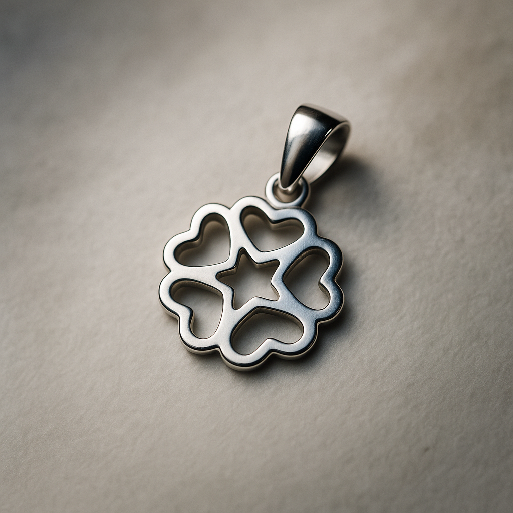 Heart & Star Harmony Pure Silver Pendant Silvergift.in