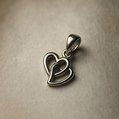 Double heart Pendant | Pure Silver Silvergift.in