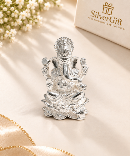 Pure Silver Vinayagar Idol | Solid Lord Ganesha Statue for Pooja & Gifting | 22g