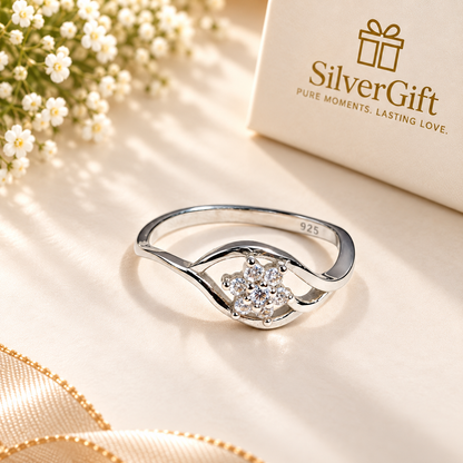 925 Sterling Silver Floral Ring for Women – Designer Flower Jewelry 2025 Trend