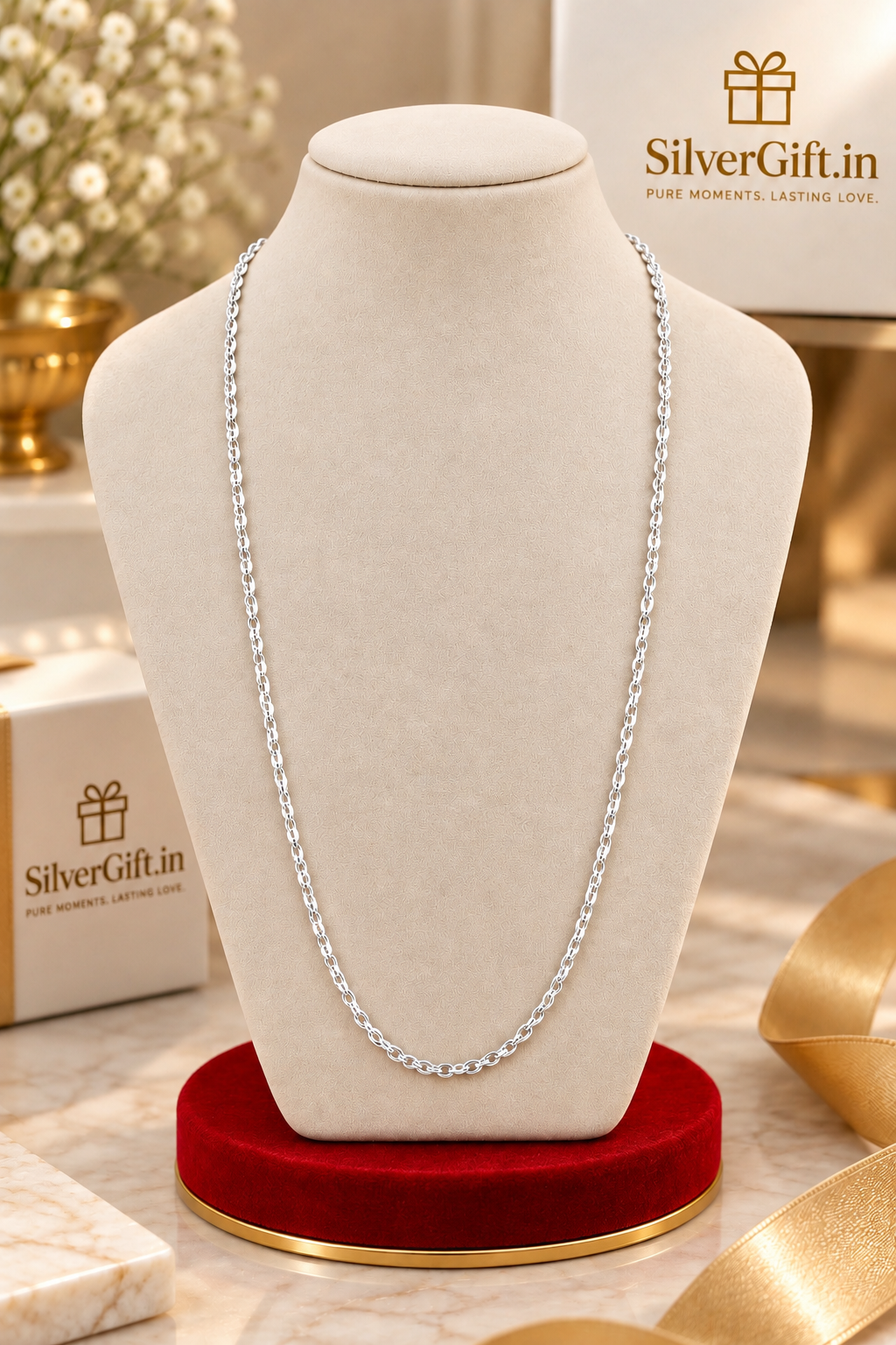 925 Sterling Silver Chain for Women | Elegant Everyday Silver Necklace | SilverGift.in