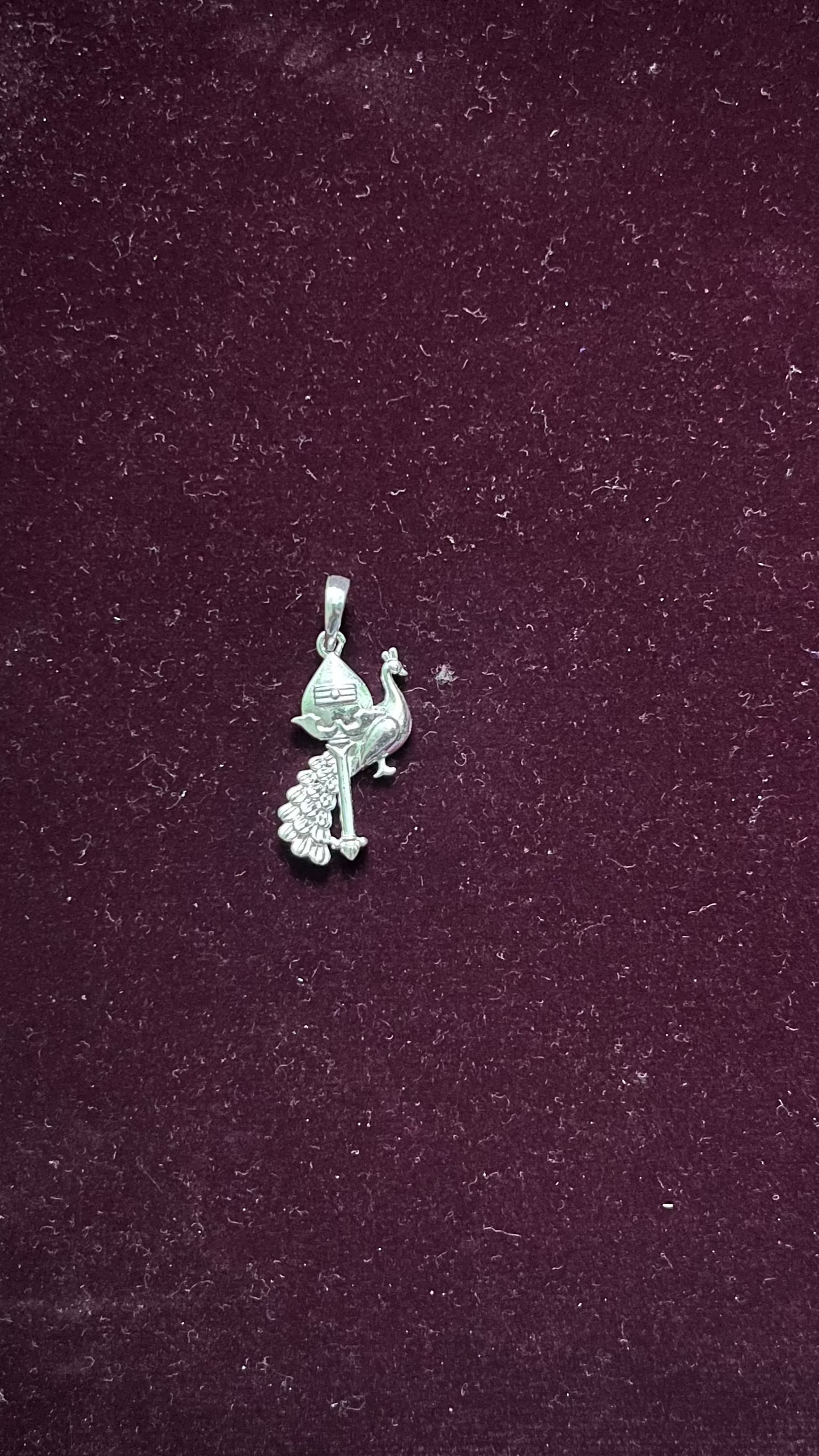 Peacock & Vel Pendant |Vel Dollar |Pure silver Silvergift.in