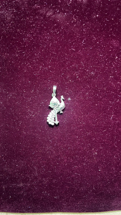 Peacock & Vel Pendant |Vel Dollar |Pure silver Silvergift.in