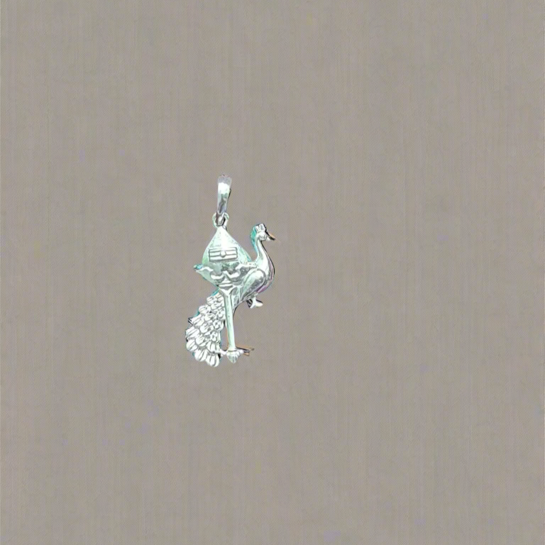 Silver pendant vel & Peacock