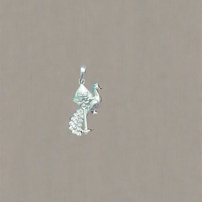 Silver pendant vel & Peacock
