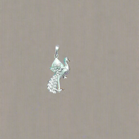 Silver pendant vel & Peacock