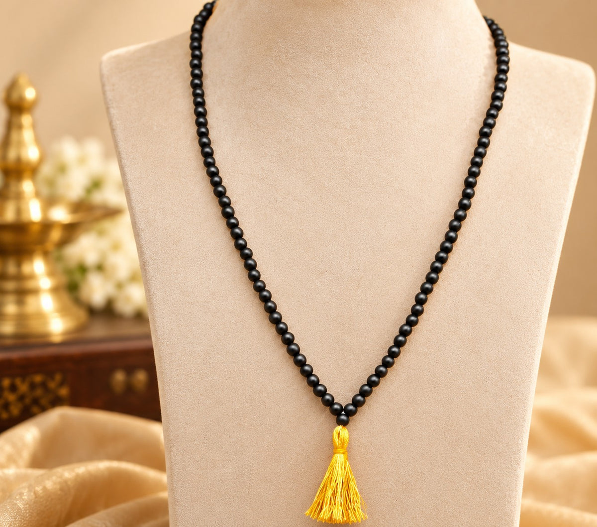 Original Karungali Malai 108-Bead Ebony Wood Mala 6mm