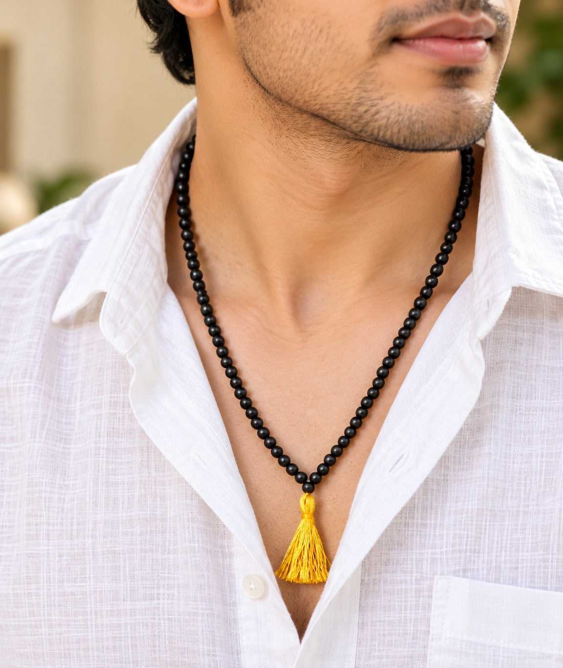 Original Karungali Malai 108-Bead Ebony Wood Mala 6mm