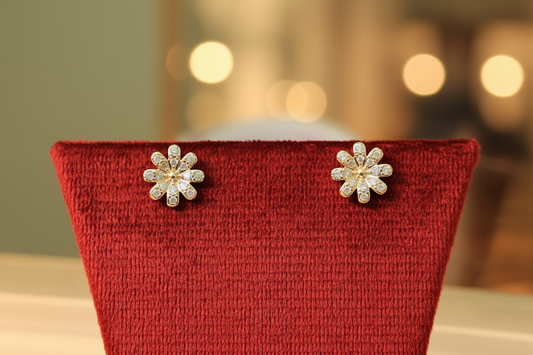 Elegant Silver Floral Shape Earrings - Classic Silver Jewelry for Women.