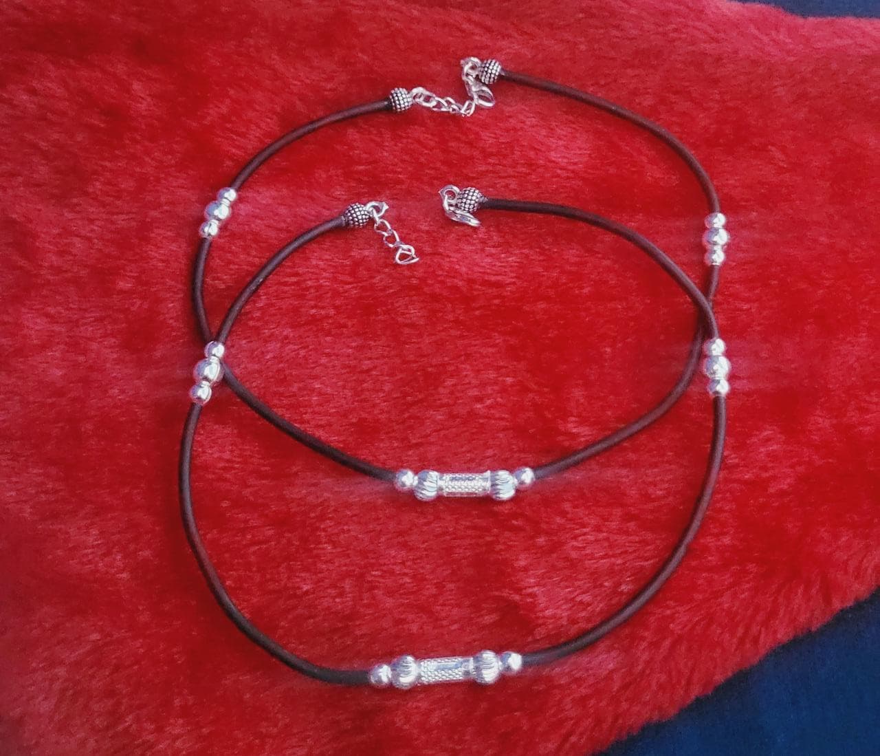 Adjustable Black Rope & Silver Anklet – Stylish Women’s Ankle Chain Silvergift.in