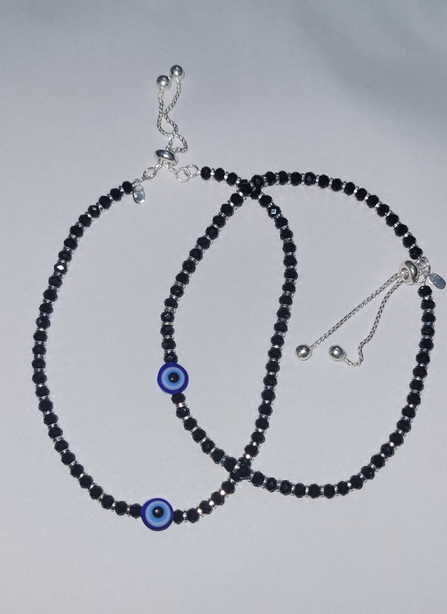 Women's Evil Eye Anklet with Black Beads | Stylish Protection Jewelry for Good Luck & Nazar Safety. Silvergift.in